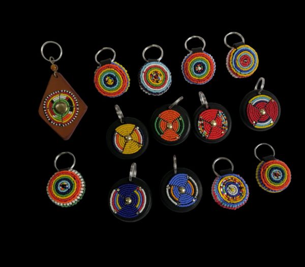 Beaded Leather Keyholders