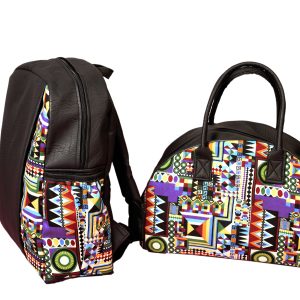African Leather Bag Set