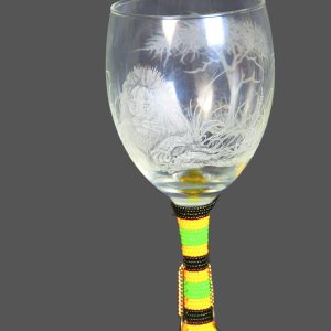 Maasai Beaded Lion Wine Glass