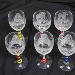 Maasai-Inspired Beaded Wildlife Wine Glasses