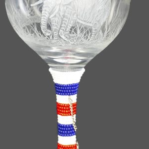 Beaded Engraved Elephant Wine Glass