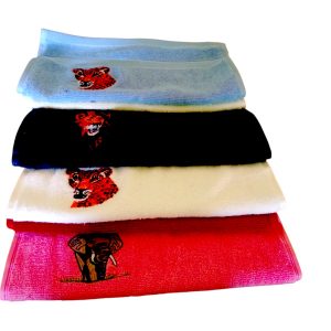 Embroidered African Wildlife Face Towels