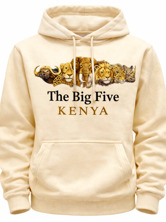 The Big Five Kenya Hoodie Cream The Big Five Kenya Hoodie Cream