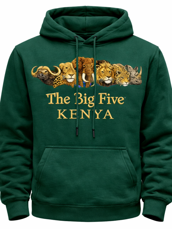 The Big Five Kenya Hoodie Green The Big Five Kenya Hoodie Green