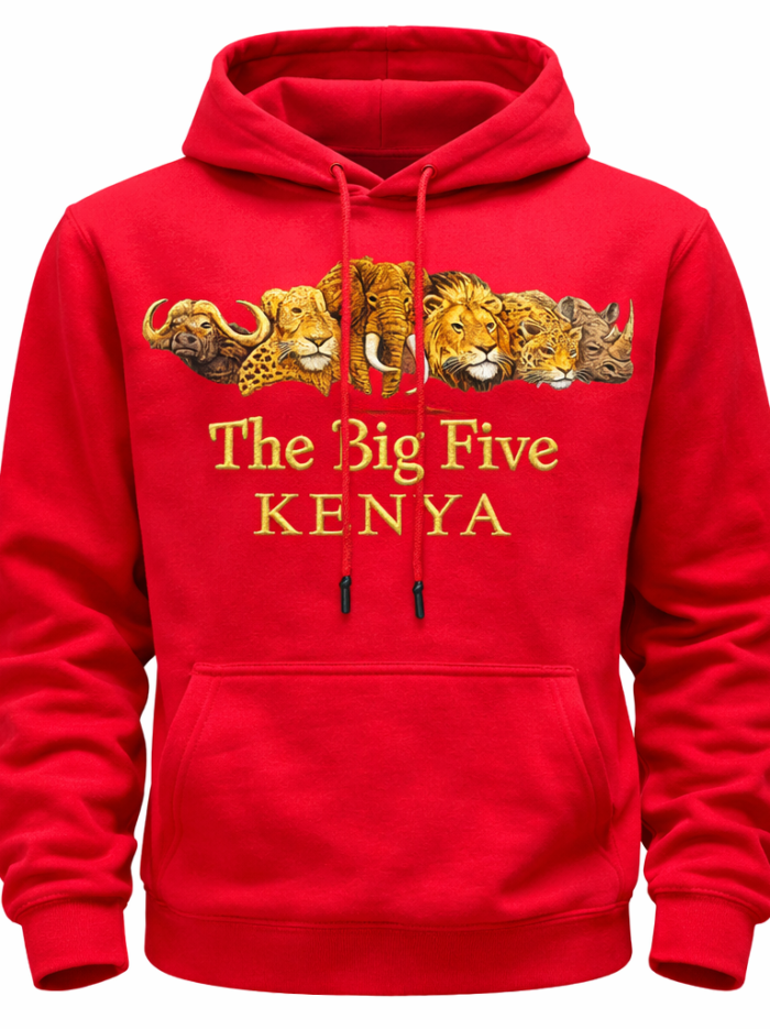 The Big Five Kenya Hoodie Red The Big Five Kenya Hoodie Red