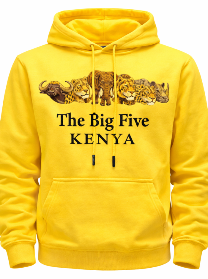 The Big Five Kenya Hoodie Yellow The Big Five Kenya Hoodie Yellow