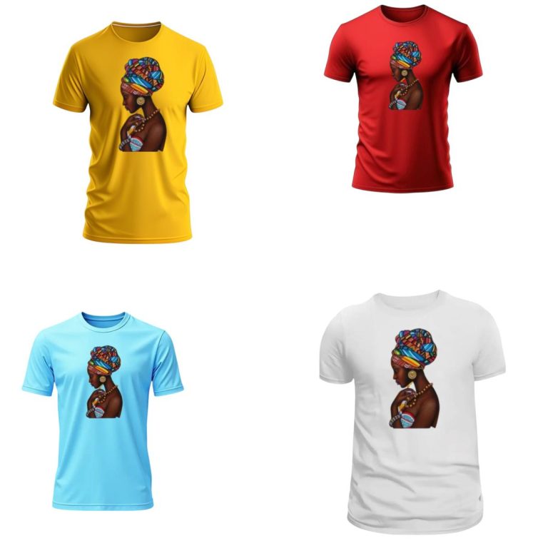 African Woman T-Shirts – 10pcs