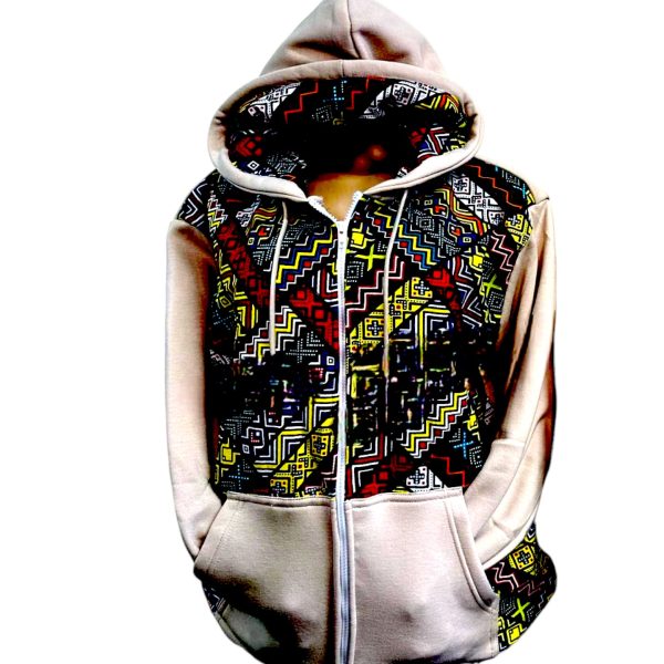 African Print Zip-Up Hoodie