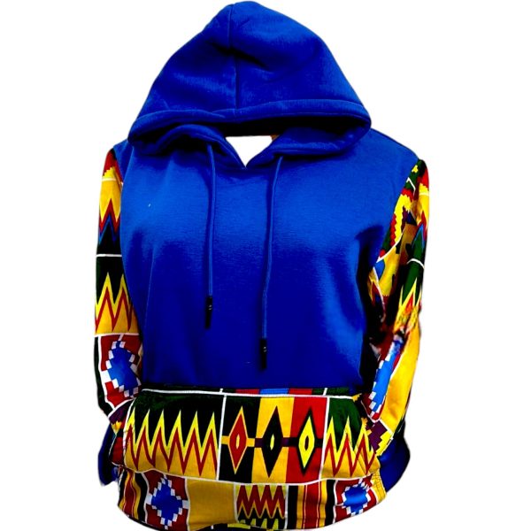 Blue African Print Hoodie