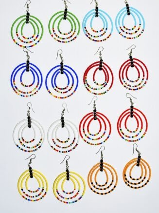 African Beaded Loop Earrings