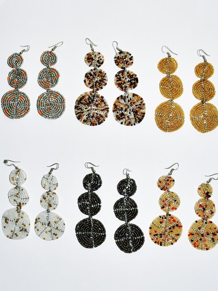 Triple Hoop Beaded Earrings