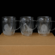 Double-Walled Engraved Coffee Glasses