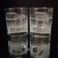 Hand-Engraved Kilimanjaro Elephant Whiskey Glasses