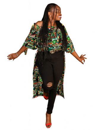 African Print Kimono Top