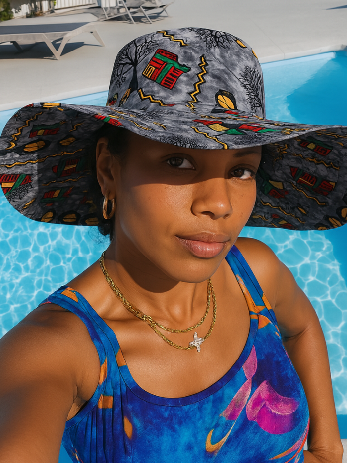 Wholesale Ankara Wide-Brim Sun Hats