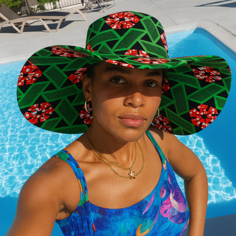 Wholesale Ankara Wide-Brim Sun Hats-10pcs