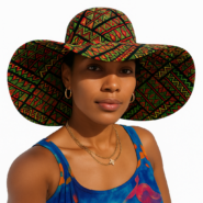 Wholesale Ankara Wide-Brim Sun Hats