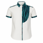 African Print Contrast Panel Shirt