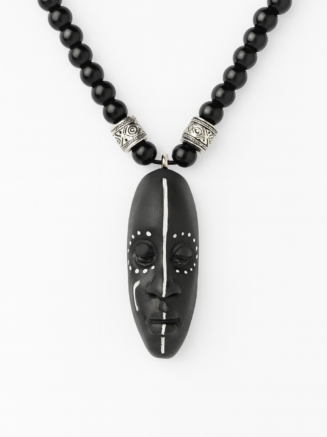 African Tribal Mask Beaded Necklace
