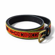 African Beaded Leather Belt