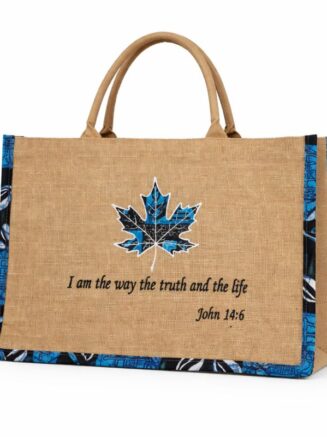 Scripture Jute Tote Bag