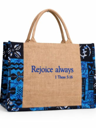 Scripture Jute Tote Bag