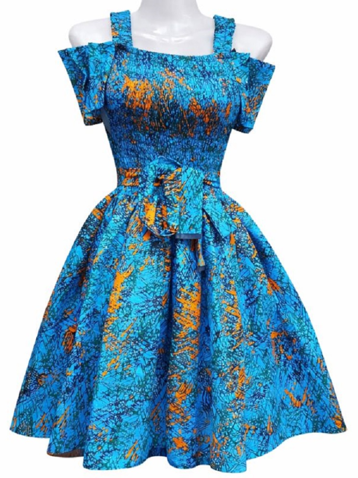 Womens-Blue-Abstract-African-Print-Smocked-Skater-Dress.webp