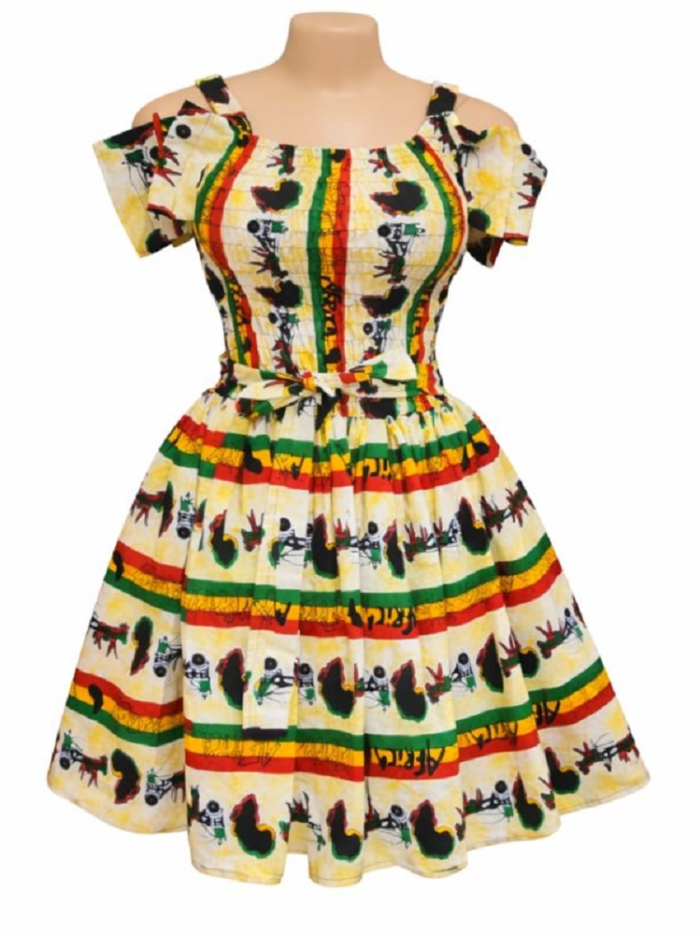 Womens-Pan-African-Stripe-Print-Smocked-Skater-Dress.webp