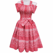 Womens-Red-Geometric-African-Print-Smocked-Skater-Dress.webp