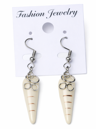 African Cowrie-Inspired Cone Drop Earrings