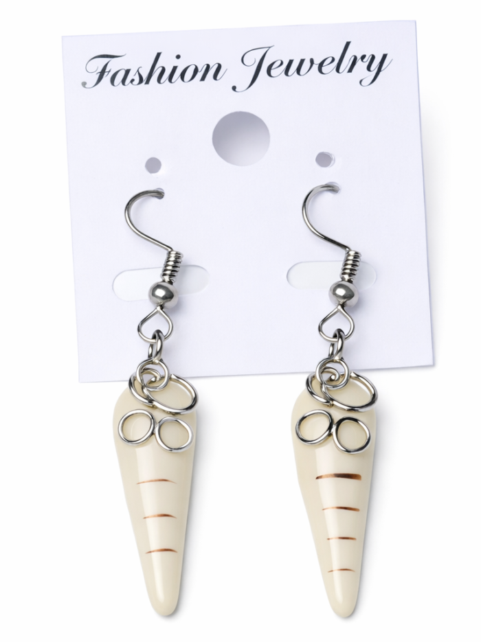 African Cowrie-Inspired Cone Drop Earrings African Cowrie-Inspired Cone Drop Earrings