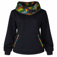 African Print Cowl-Neck Hoodie