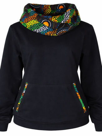 African Print Cowl-Neck Hoodie