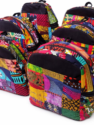 African Print Patchwork Backpacks
