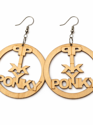 Custom Laser-Cut Wooden Name Hoop Earrings