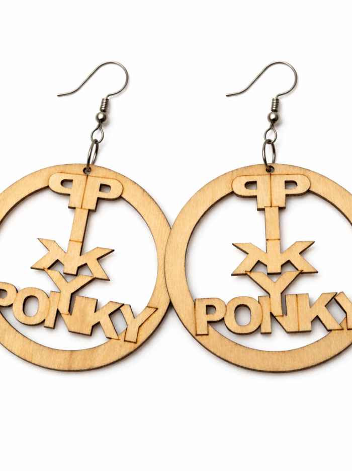 Custom Laser-Cut Wooden Name Hoop Earrings