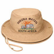 Hakuna Matata South Africa Safari Bucket Hat – Embroidered Canvas Outdoor Hat (Wholesale) MOQ 100pcs- $4 -0.2kg