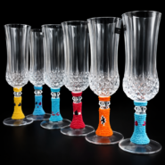 Luxury Hand-Beaded African Crystal Champagne Flutes