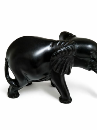 Hand-Carved African Elephant Wooden Sculpture