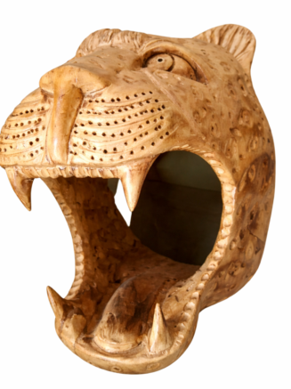 Hand-Carved African Roaring Lion