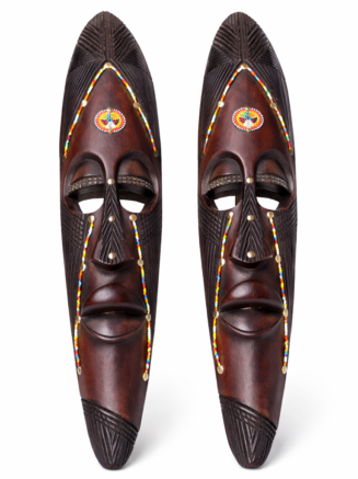 Hand-Carved African Wooden Tribal Mask