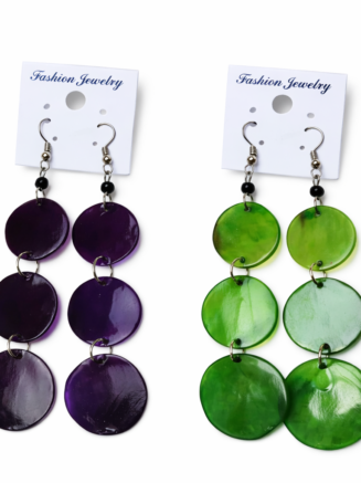 Handcrafted African Shell Disc Statement Earrings