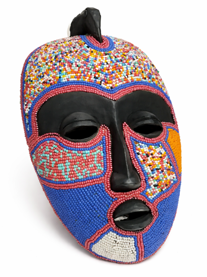 Handcrafted Beaded African Tribal Mask