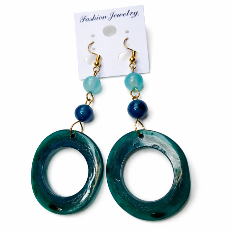 Handcrafted Resin Hoop Drop Earrings – MOQ 100pairs