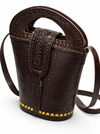 Leather Bucket Crossbody Bag
