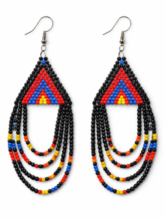 Heritage Triangle Beaded Chandelier Earrings