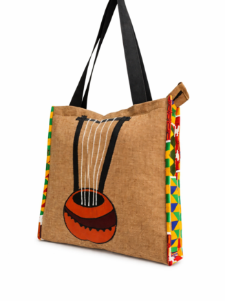 Kora Instrument Jute Tote Bags