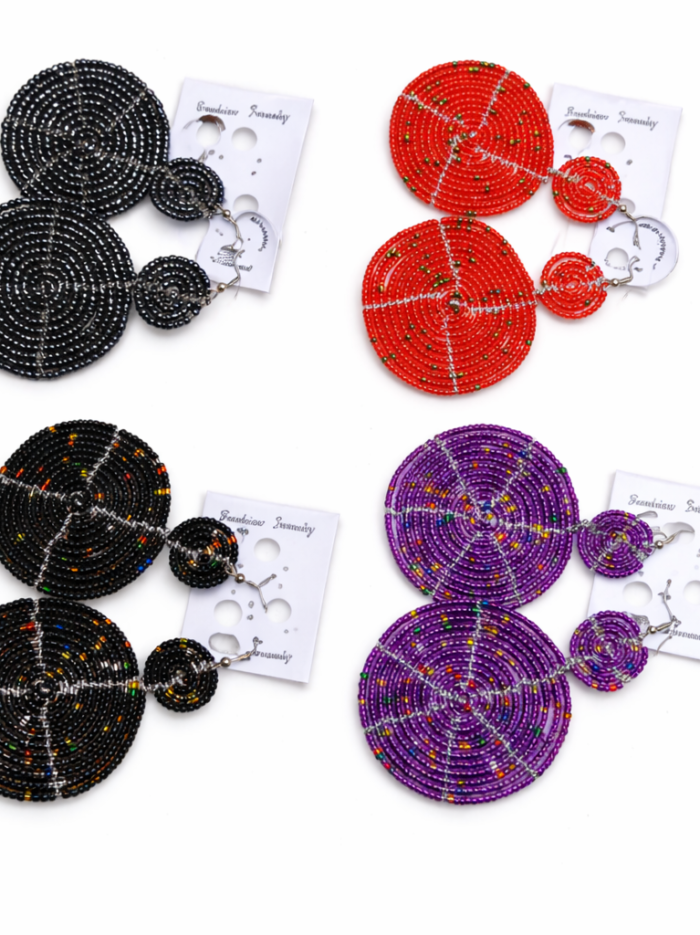 Maasai Galaxy Beaded Disc Earrings Collection