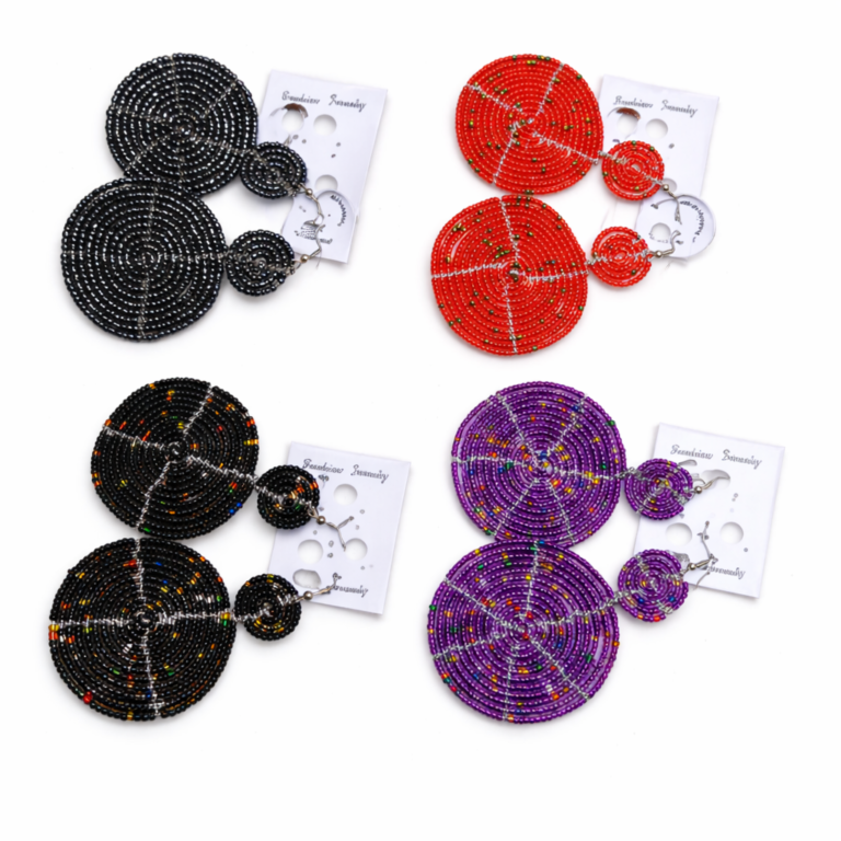Maasai Galaxy Beaded Disc Earrings Collection – MOQ 100pairs