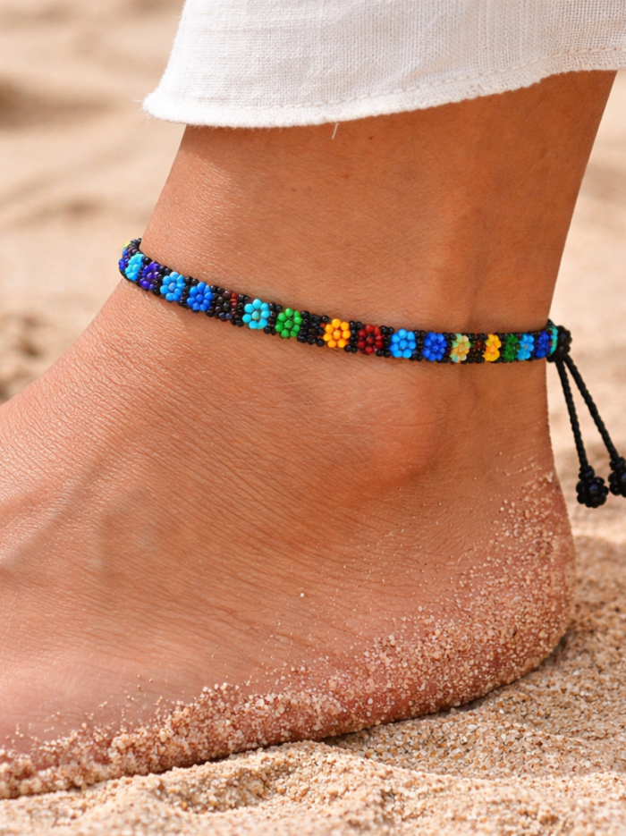 Ocean Wave Beaded Anklet